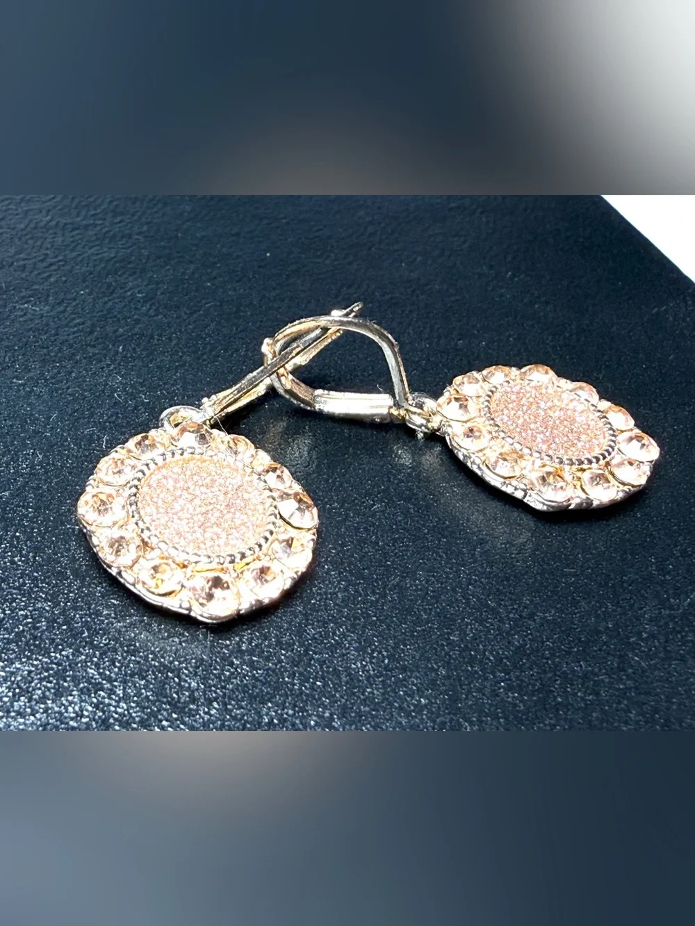 Monet Elegant Gold-Tone Pink Glitter Drop Earrings